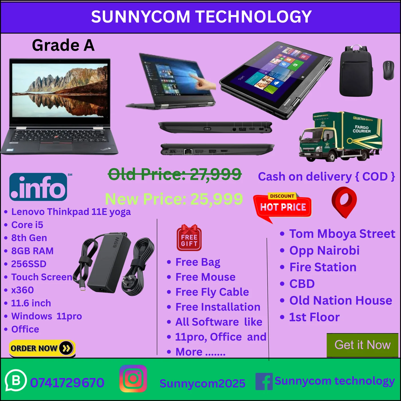 Lenovo Thinkpad yoga 11e 8GB RAM 256SSD touch x360