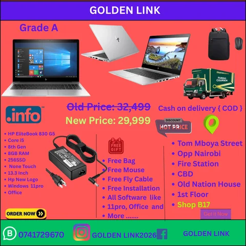 Hp 830 G5 core i5 8th Gen 8GB RAM 256SSD non touch