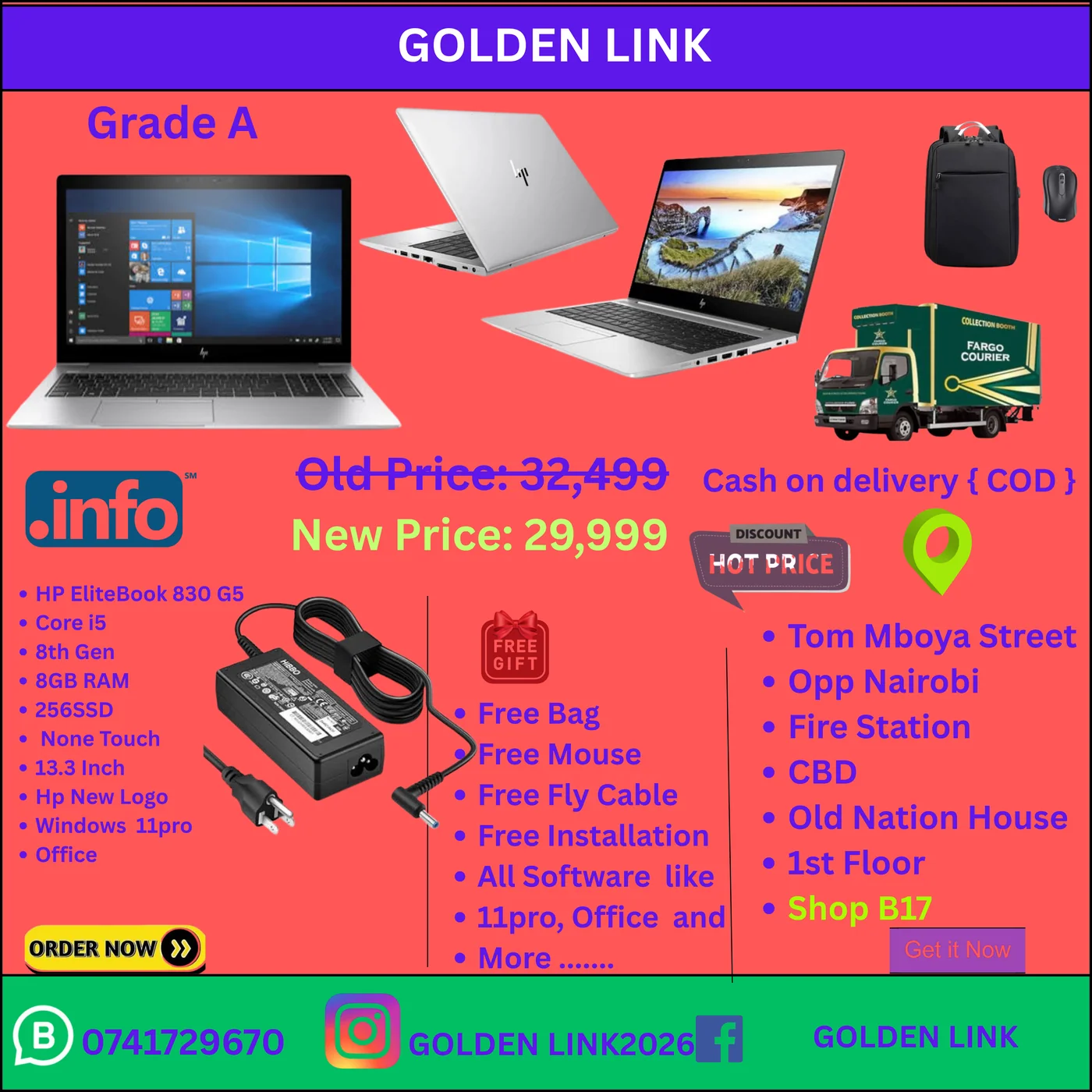 Hp 830 G5 core i5 8th Gen 8GB RAM 256SSD non touch