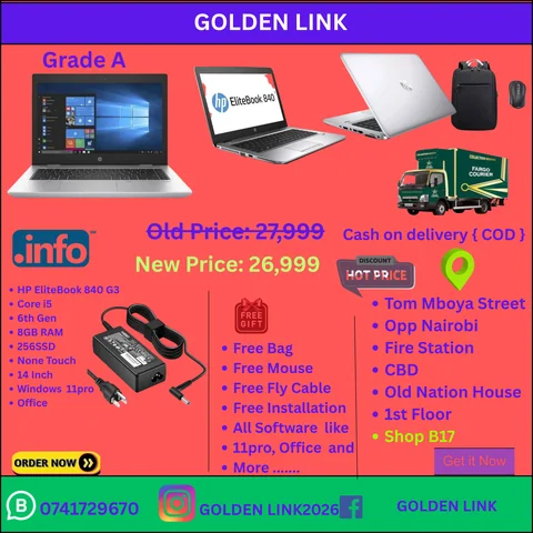 Hp 840 G3 i5 6th 8GB RAM 256SSD non touch