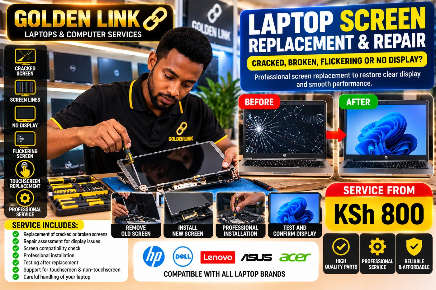 Laptop Screen Replacement & Repair