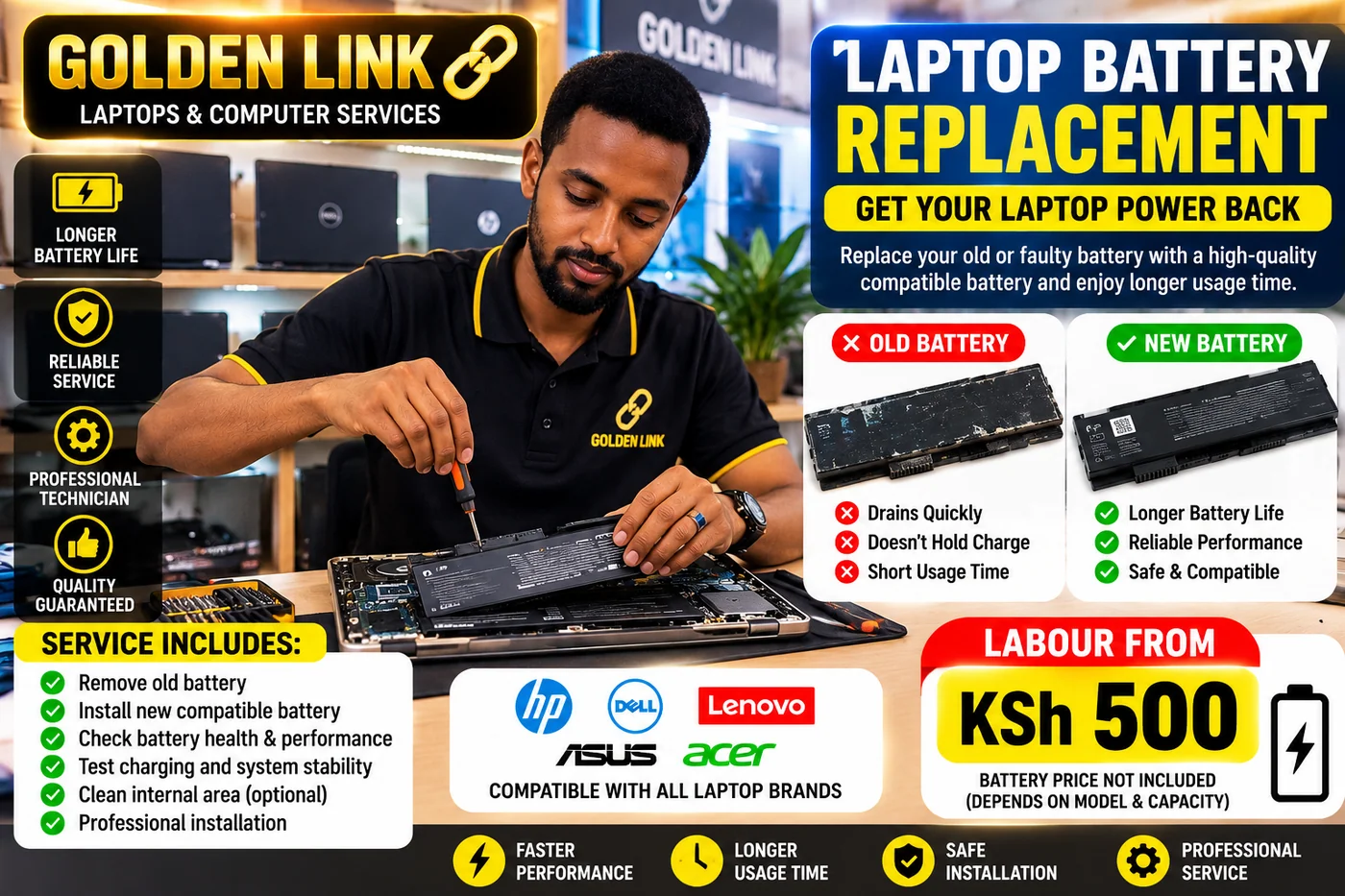 Laptop Battery Replacement