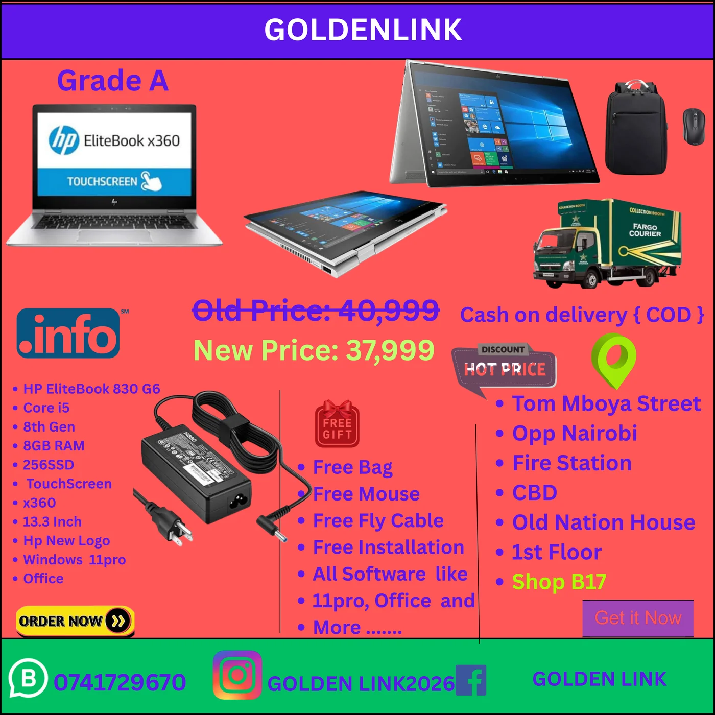 Hp 830 G6 i5 8th 8GB RAM 256SSD touch