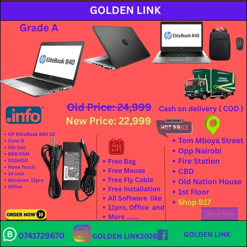 Hp EliteBook 840 G2 i5 8GB RAM 500HDD