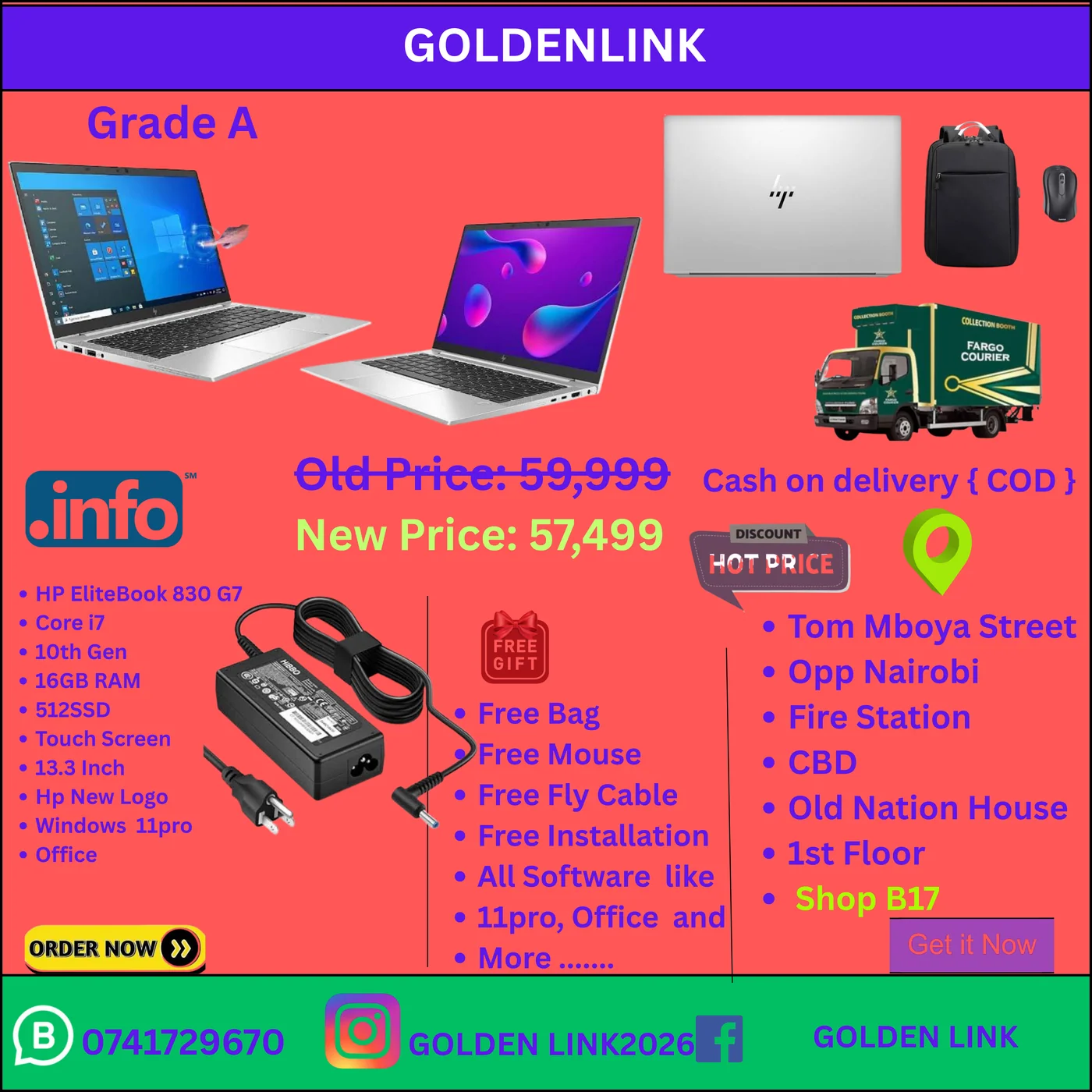 Hp 830 G7 i7 10th Gen 16GB RAM 512SSD touch