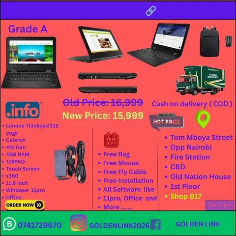 Lenovo Thinkpad yoga 11e 4GB RAM 128SSD touch x360