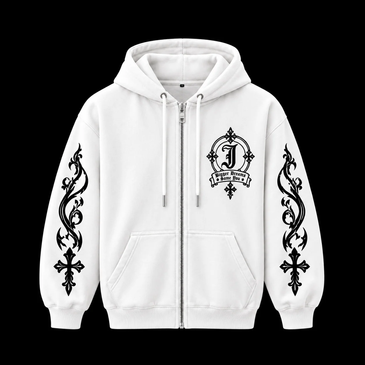 JØURNE Essential Zip-Up Hoodie — White
