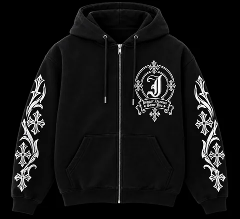 JØURNE Essential Zip-Up Hoodie — Black