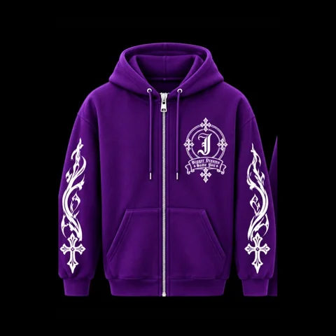 JØURNE Essential Zip-Up Hoodie — Purple