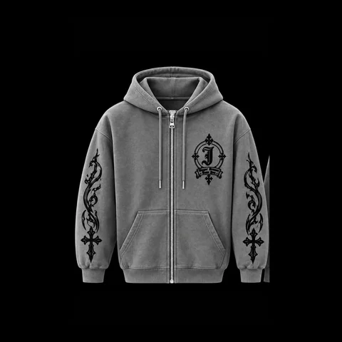 JØURNE Essential Zip-Up Hoodie — Grey