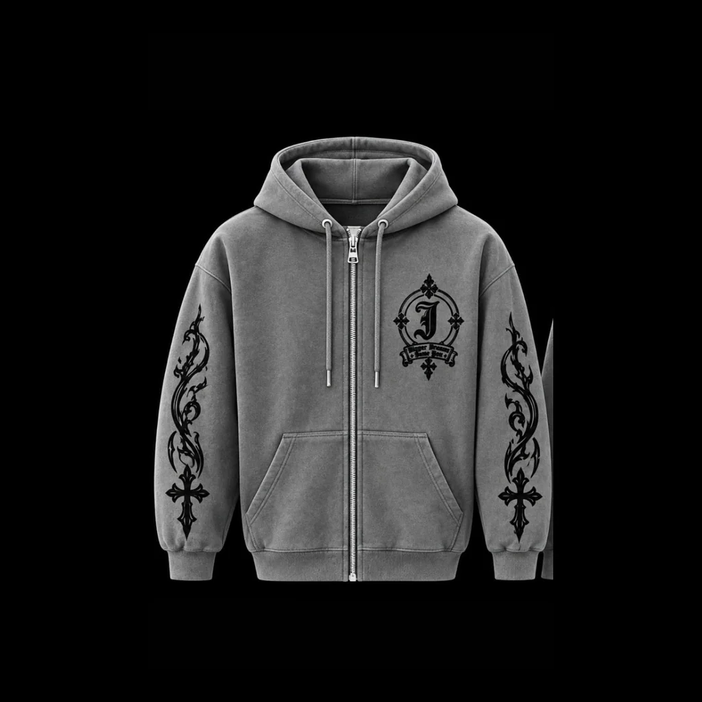 JØURNE Essential Zip-Up Hoodie — Grey
