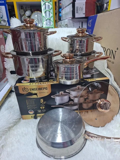 Engelbert 12pc Stainless Steel Cookware set.