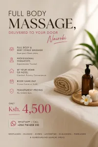 Full body massage, delivered to your door in Nairobi +254718659310 in Westlands on Shops in Kenya